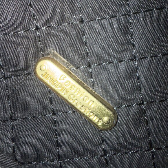 Black Crossbody Small Bag / Fanny Pack with Gold Zippers Quilted – Like New - Picture 7 of 9